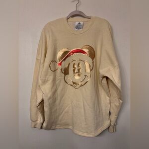 Disney World Christmas 2022 Santa Mickey Spirit Jersey Sequined Sweatshirt - M